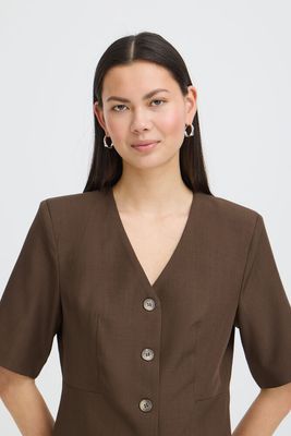 IHFava SS Blazer (Slate Black Melange Brown) ICHI
