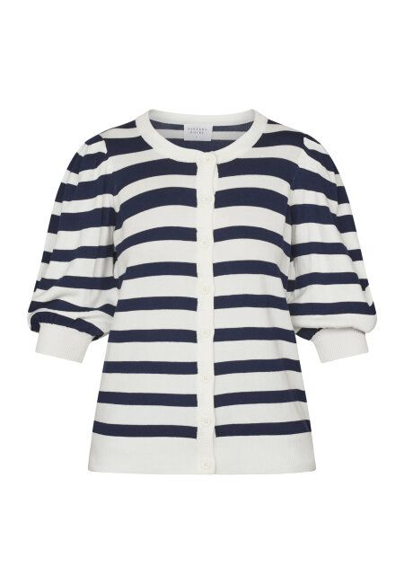 Halia strik cardigan midnight blue stripe Sisters Point