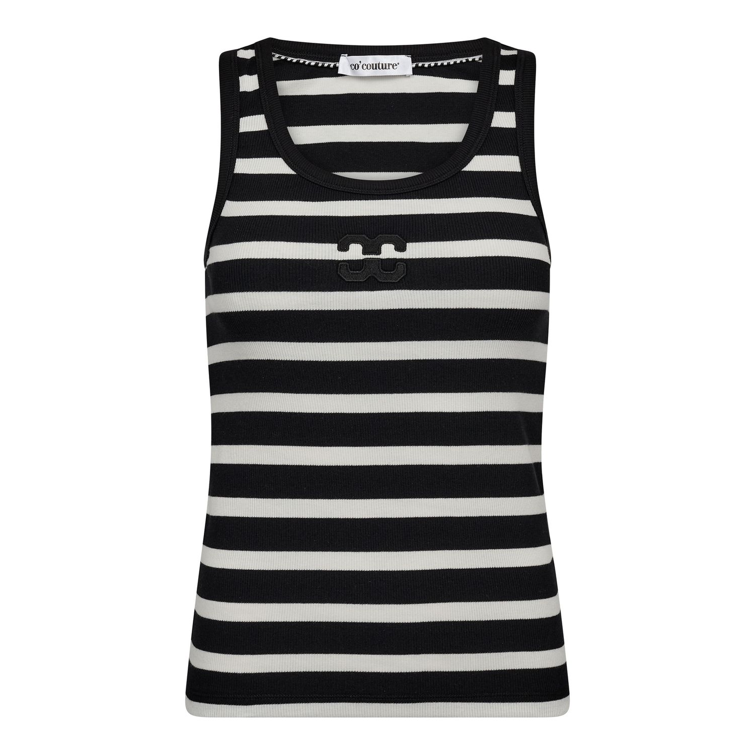 33207 GrannyCC Rib Emb. Tank Top black Co`couture