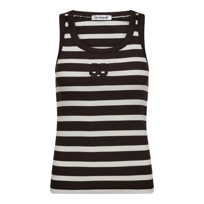 33207 GrannyCC Rib Emb. Tank Top brown Co`couture