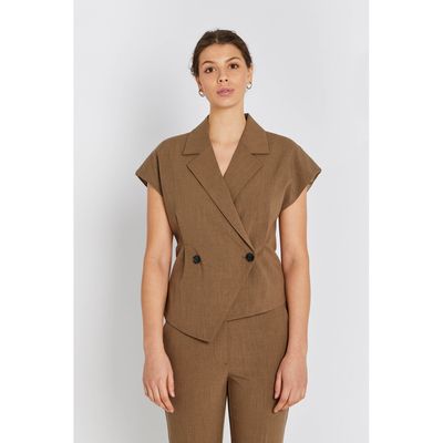 7099RDFSolveig vest (Dark-Sand) Rue de Femme