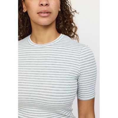 SRFenja stripe SS top Grey Soft rebels