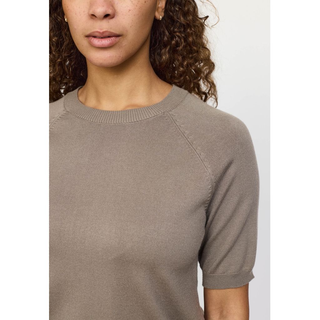 SRMarla ss o neck knit Greige Soft Rebels