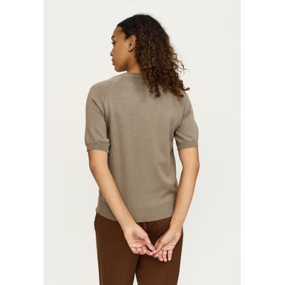 SRMarla ss o neck knit Greige Soft Rebels