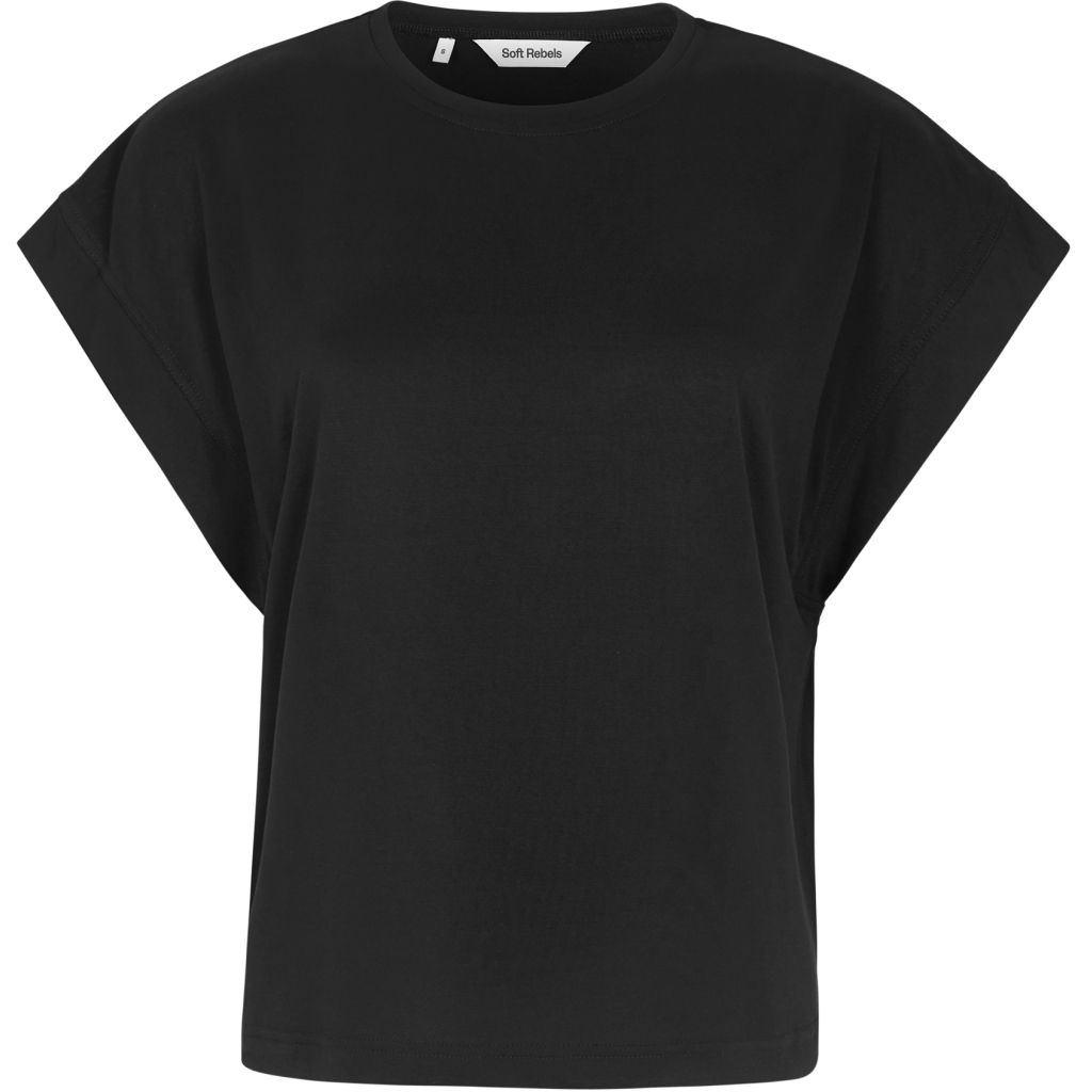 SRElla Boxy T shirt Black Soft Rebels