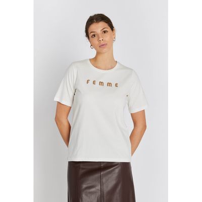 RDFAlvinaSiv T-shirt (White-Chocolat) Rue de Femme
