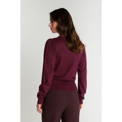 7493RDFSorrel LS knit (Merlot) Rue de Femme