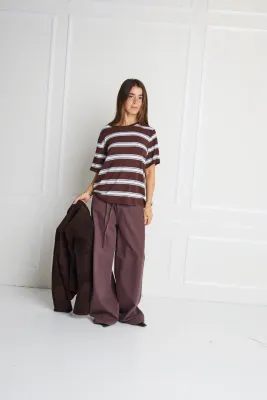 IHRebetta Short Sleeve (CHICORY COFFEE / CELESTIAL BLUE) ICHI