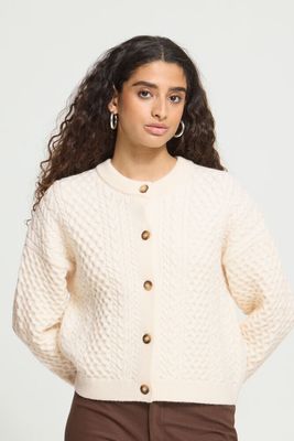 IHDamina Cardigan (Birch - White) ICHI