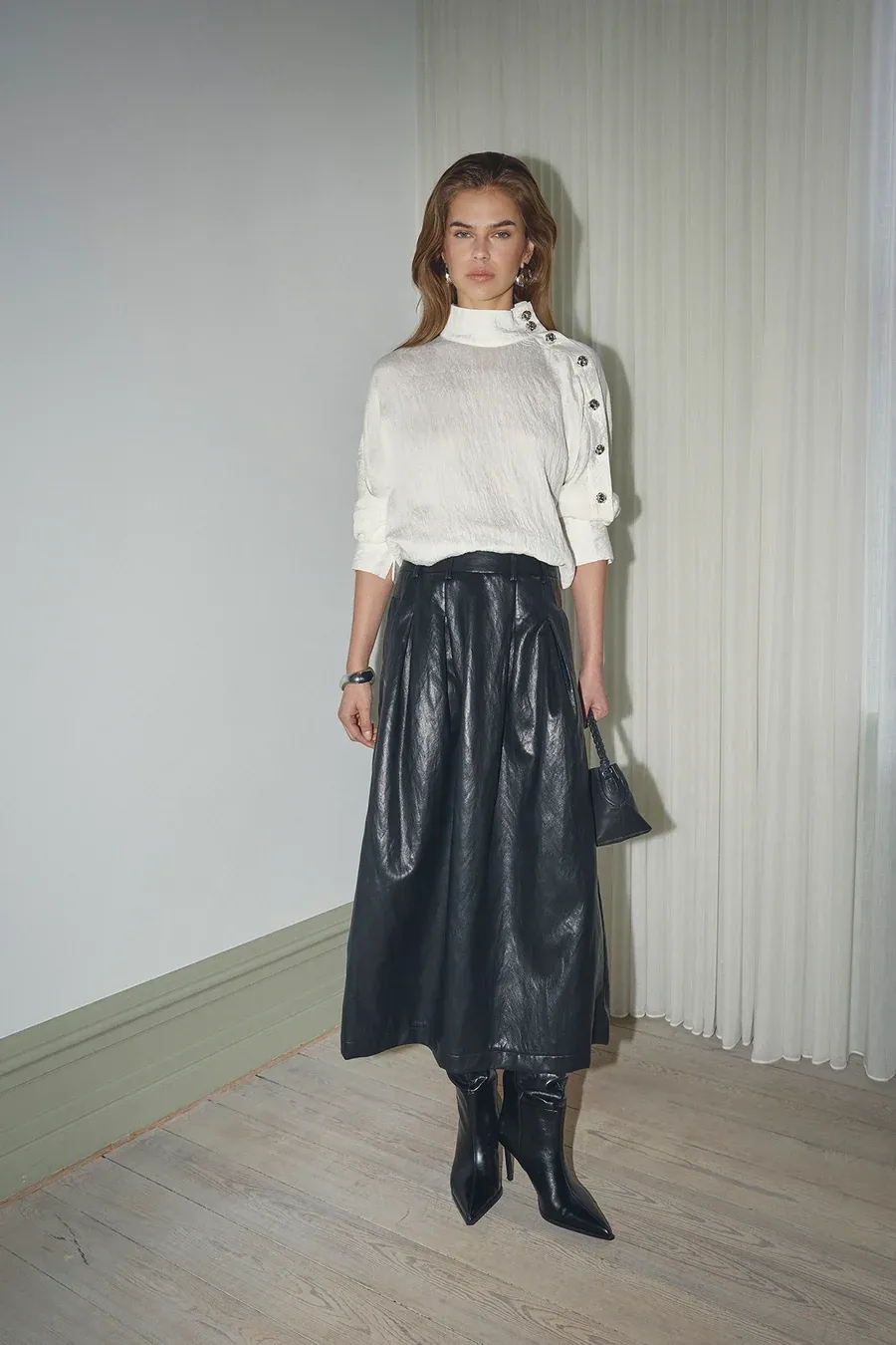 GittCC Anya pleat skirt black Co'couture
