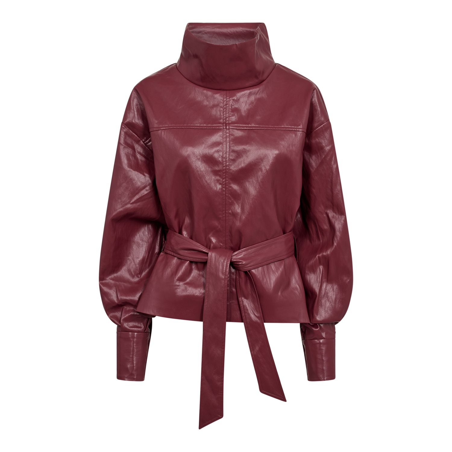 GittCC Funnel neck blouse Berry red Co'Couture