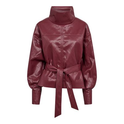 GittCC Funnel neck blouse Berry red Co'Couture