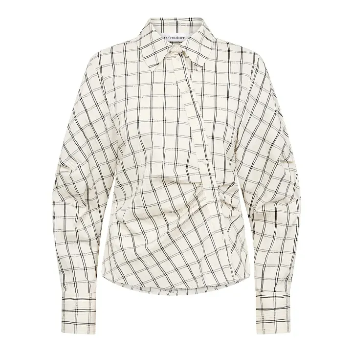 BisoCC Asym Check Shirt (Bone) Co'Couture