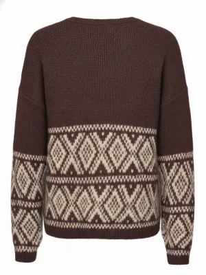 JDYDina L/S On Faroe Island Pullover Knit (Coffee Bean) JDY