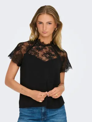JDYLion S/S Lace Top (Black) JDY