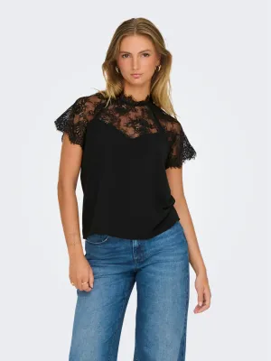 JDYLion S/S Lace Top (Black) JDY