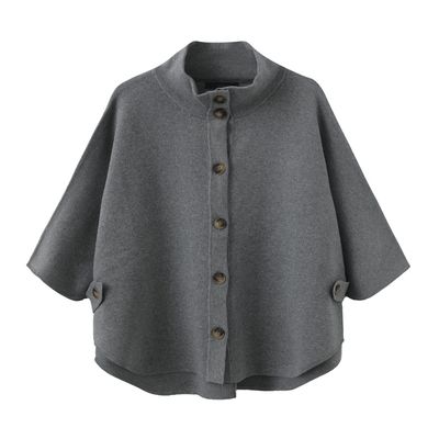 Birdie Knit "Poncho" (Grey Marl) Luxzuz