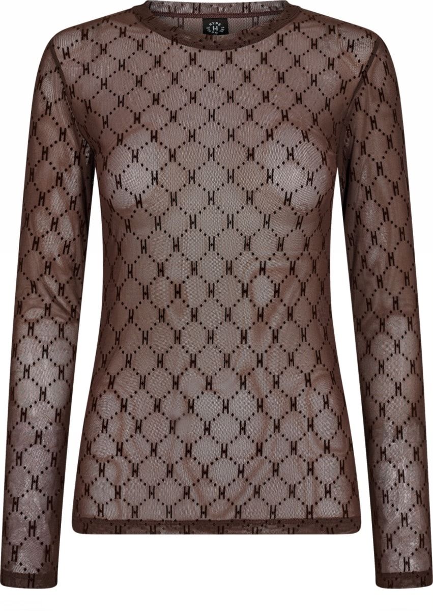 Mesh blouse (Brown) Hype the detail