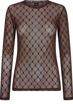 Mesh blouse (Brown) Hype the detail