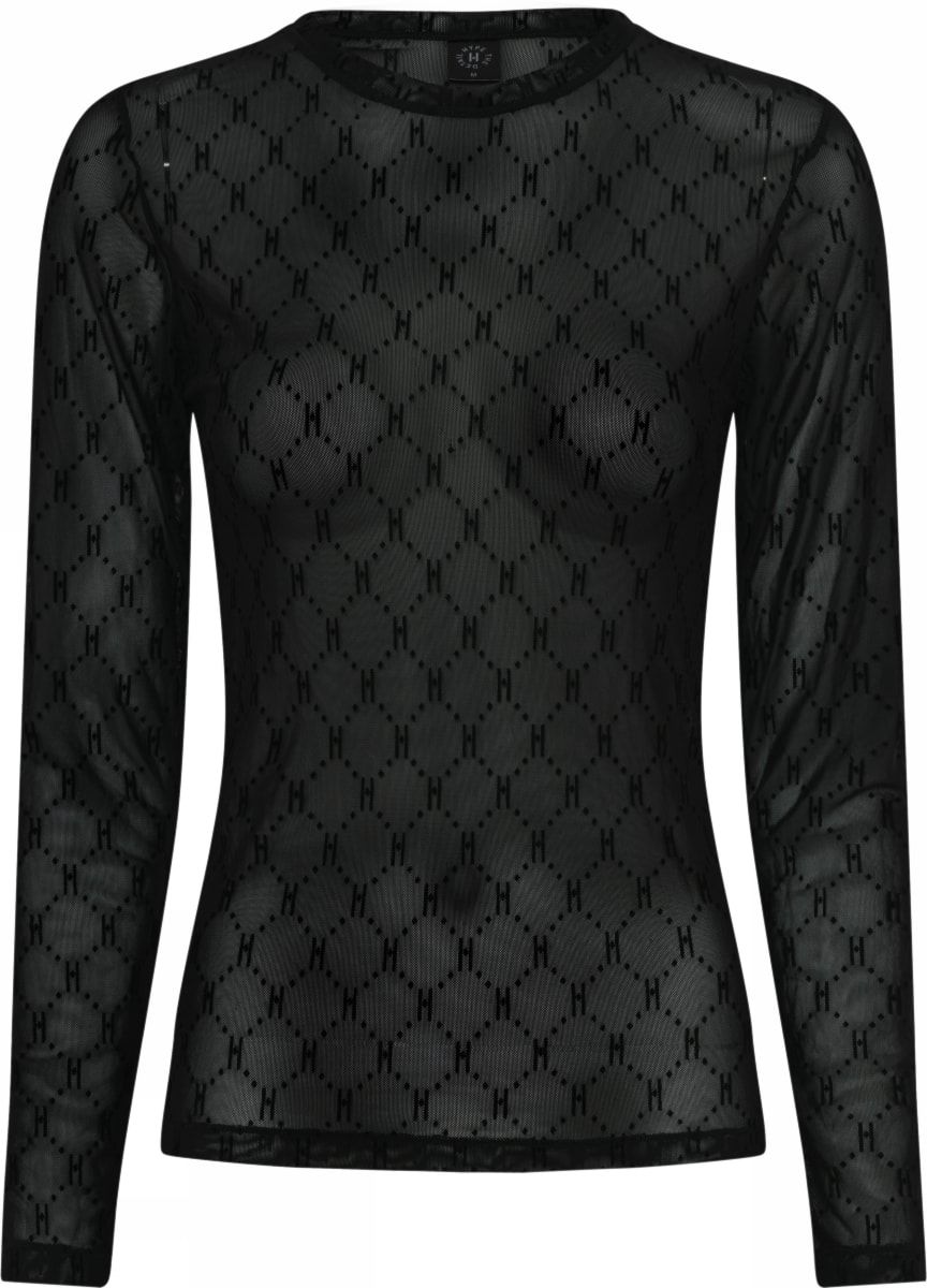 Mesh blouse (Black) Hype the detail