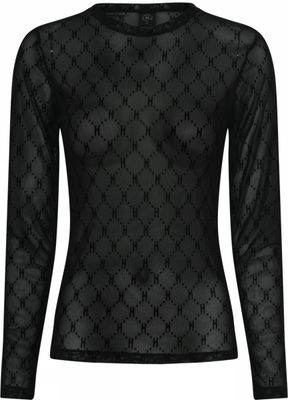 Mesh blouse (Black) Hype the detail
