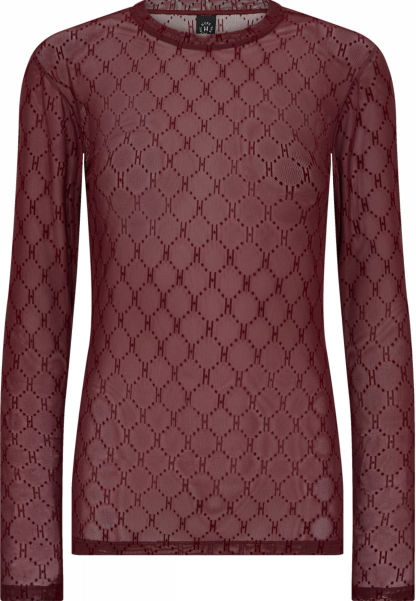 Mesh blouse bordaux Hype the detail