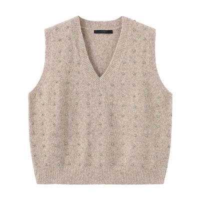 Zannie Knit Vest (Sesame) Luxzuz