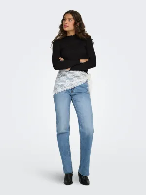 JDYFransiska Life L/S Hi-Nck Top (Black) JDY