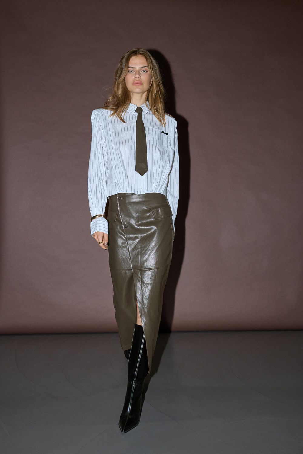 GittCC Asym Floor skirt dark brown Co'Couture