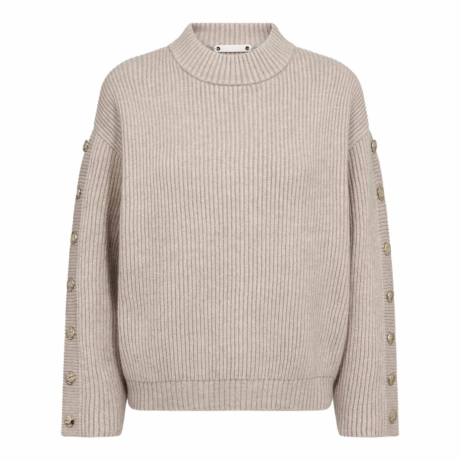 RowCC Button sleeve knit Bone Co'Couture