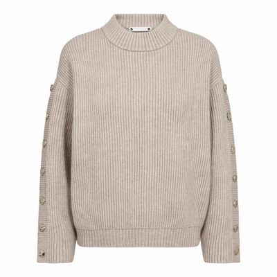 RowCC Button sleeve knit Bone Co'Couture