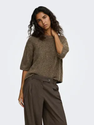 JDYDicte S/S Pull O-Neck Knt. (Shitake) JDY