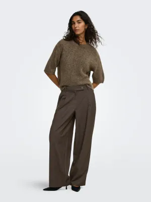 JDYDicte S/S Pull O-Neck Knt. (Shitake) JDY