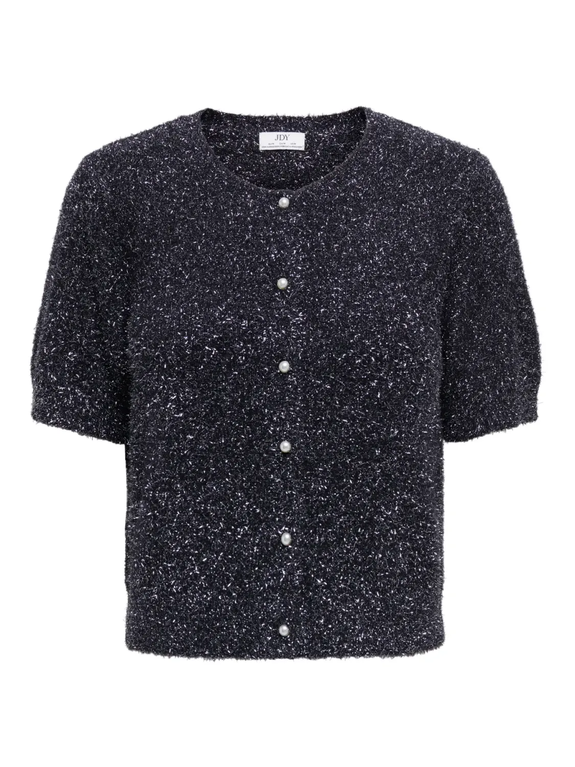 JDYNadine S/S Glitter Cardigan Knt. (Black W. Silver Lurex) JDY