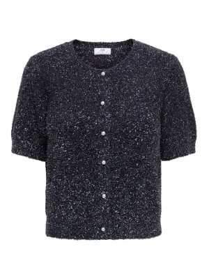 JDYNadine S/S Glitter Cardigan Knt. (Black W. Silver Lurex) JDY
