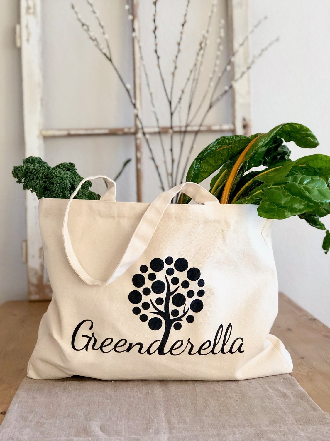 Großer Shopper / Einkaufsbeutel aus Bio Baumwolle "Greenderella"