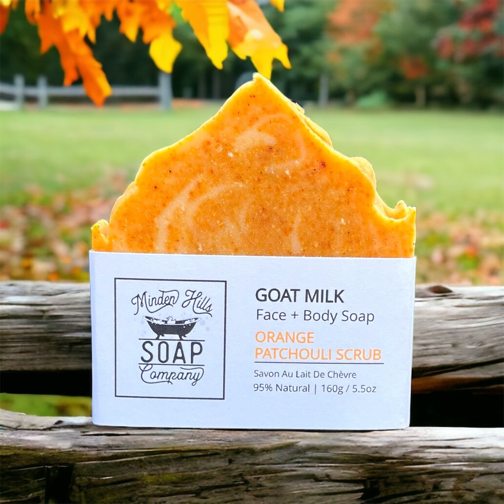Orange Patchouli Scrub - 95% Nearly Natural Goat Milk Soap