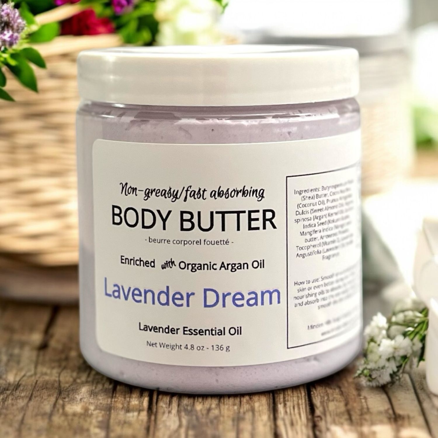 Body Butter Enriched with Organic Argan Oil, Select: Lavender Dream