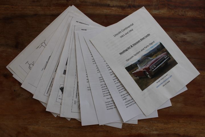 1961 1962 Lincoln Heating / AC & Vacuum Door Locks System & Parts Digest