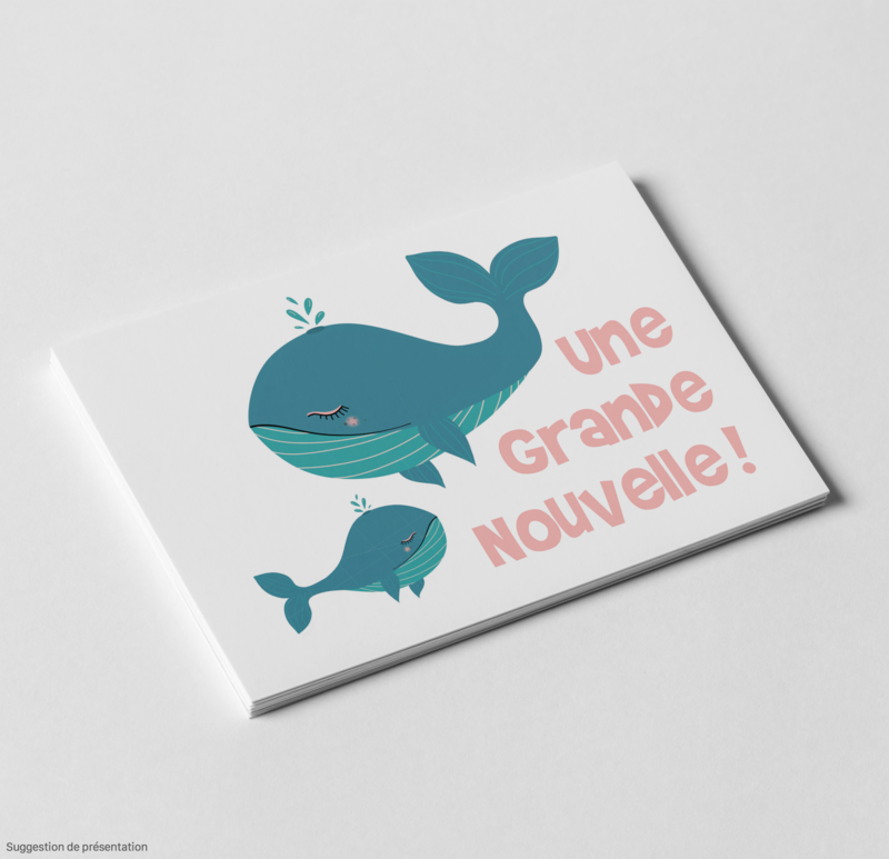 Carte postale avec QR Code : Annonce grossesse