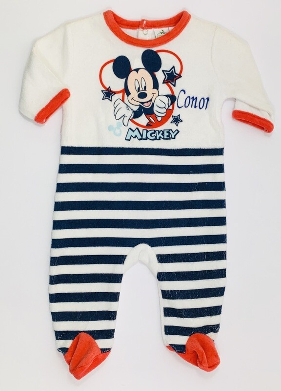 Mickey Mouse velour baby grow