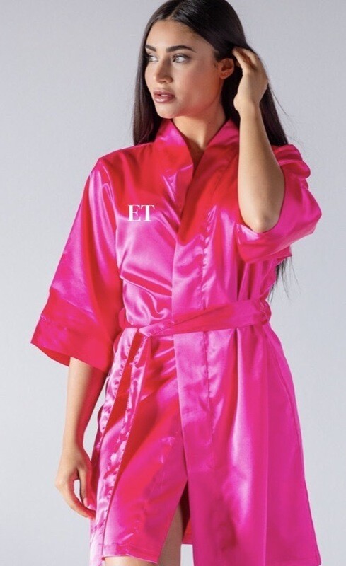 Cerise pink silk robe