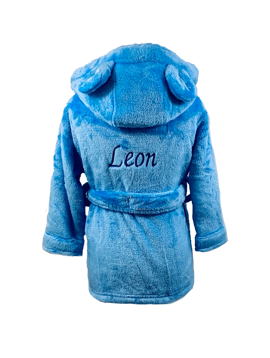 Personalised Blue Dressing Gown with Ears