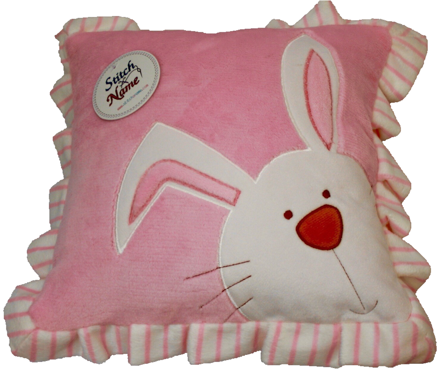 Pink Ruffled Edge Plush Bunny Pillow