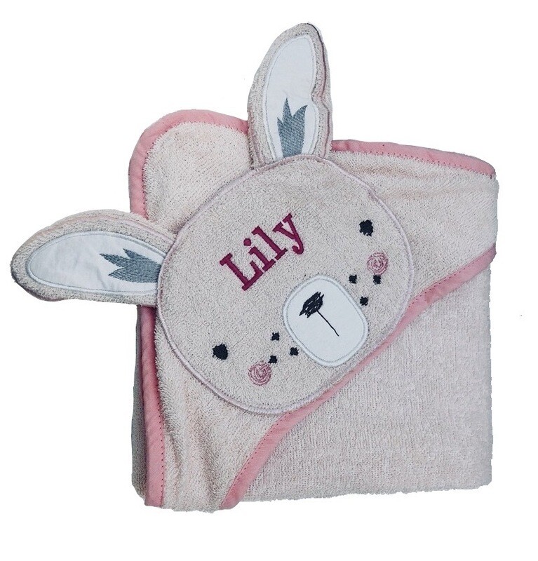 Pink Bunny baby bath Towel