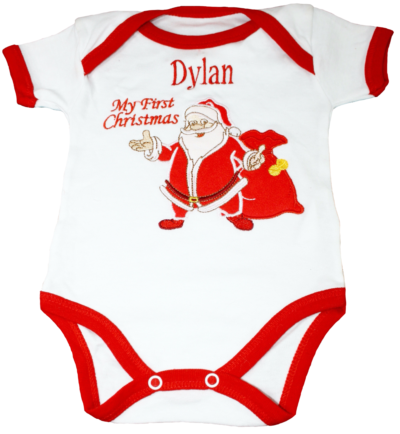 My first Christmas vest with Santa and sack