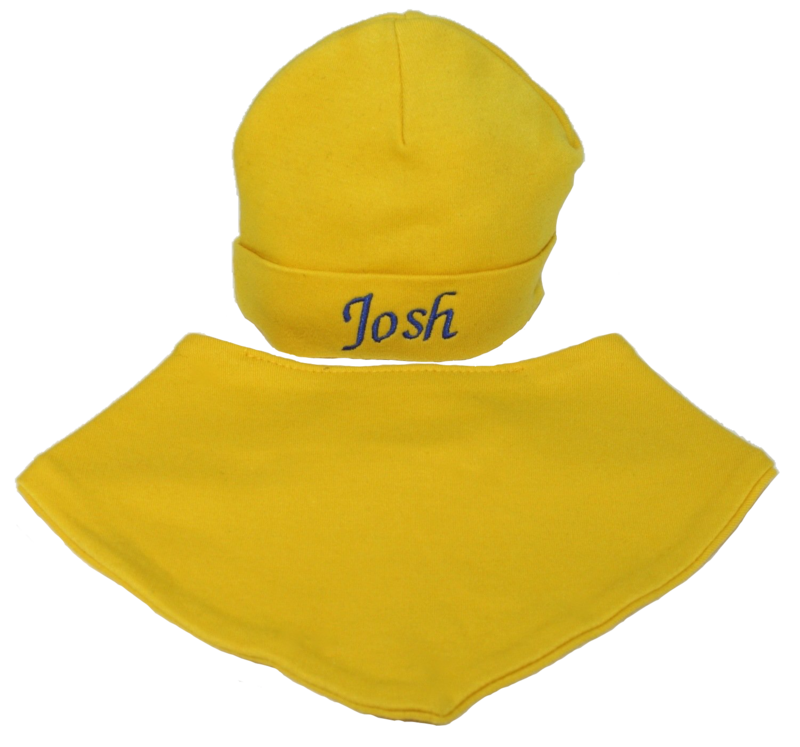 Yellow hat and bib set