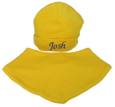 Yellow hat and bib set