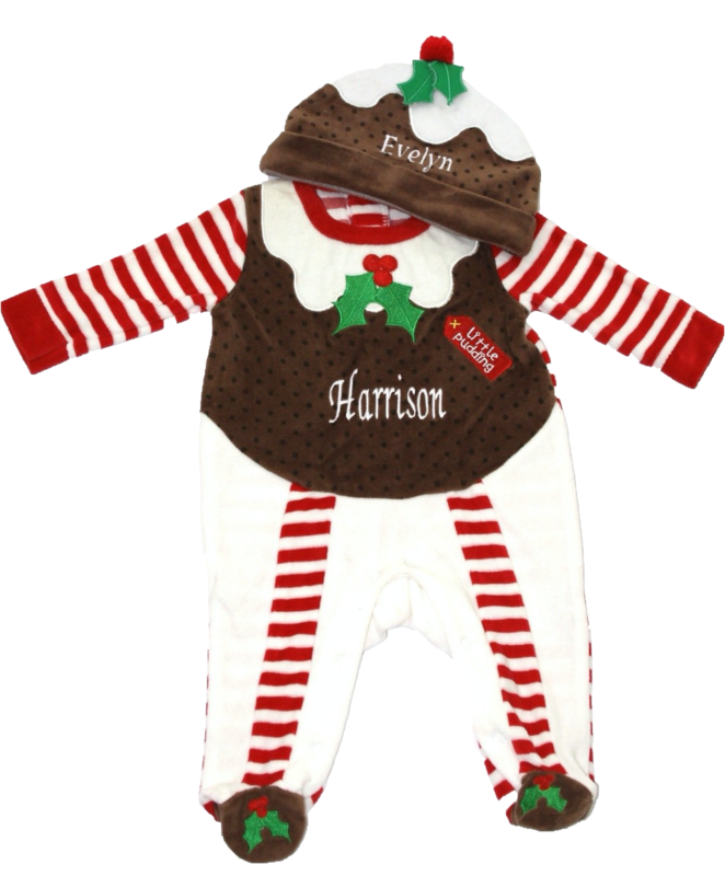 Christmas Pudding Baby Grow and Hat Set