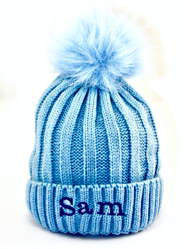 Blue Bobble Hat